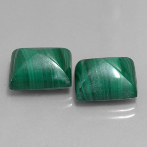 Gemas de malaquita verde natural de  ct, baguette, opaco