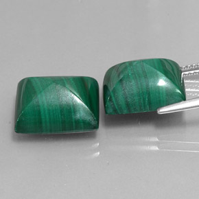 Gemas de malaquita verde natural de  ct, baguette, opaco