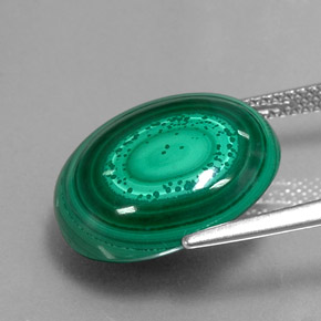 Malaquita verde natural de 17,83 ct, corte óvalo, opaco