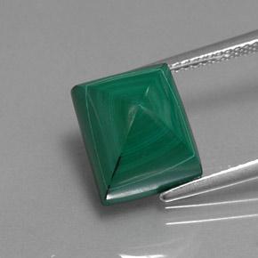 Malaquita verde natural de 10,87 ct, baguette, opaco