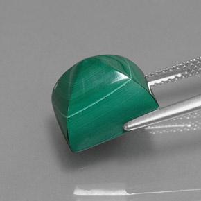 Malaquita verde natural de 10,87 ct, baguette, opaco