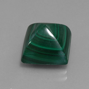 Malaquita verde natural de 10,81 ct, cuadrado, opaco