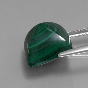 Malaquita verde natural de 10,81 ct, cuadrado, opaco