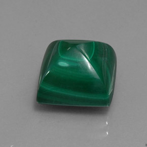 Malaquita verde natural de 10,70 ct, cuadrado, opaco