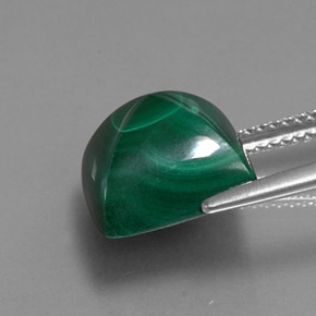 Malaquita verde natural de 10,70 ct, cuadrado, opaco