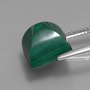 Malaquita verde natural de 10,39 ct, cuadrado, opaco