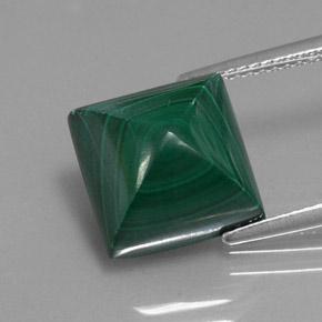 Malaquita verde natural de 10,59 ct, cuadrado, opaco