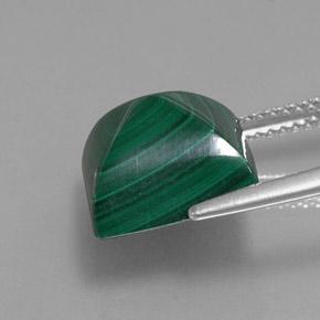 Malaquita verde natural de 10,59 ct, cuadrado, opaco