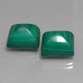 Gemas de malaquita verde natural de  ct, baguette, opaco