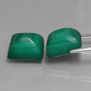 Gemas de malaquita verde natural de  ct, baguette, opaco