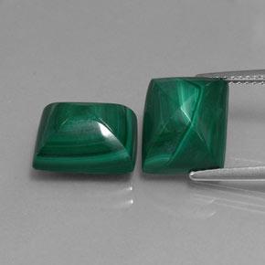 Gemas de malaquita verde natural de 14,35 ct, baguette, opaco