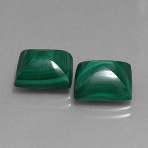 Gemas de malaquita verde natural de 14,35 ct, baguette, opaco