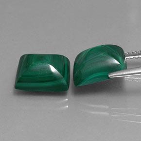 Gemas de malaquita verde natural de 14,35 ct, baguette, opaco