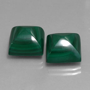 Gemas de malaquita verde natural de  ct, cuadrado, opaco