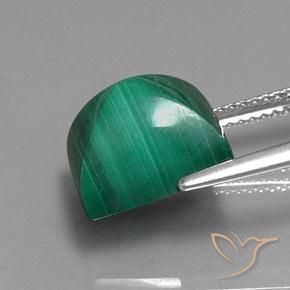 Malaquita verde natural de 9,78 ct, baguette, opaco