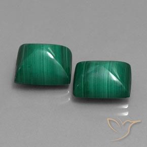 Gemas de Malaquita Verde natural de 13.53 ct, Corte Baguette, Opaco