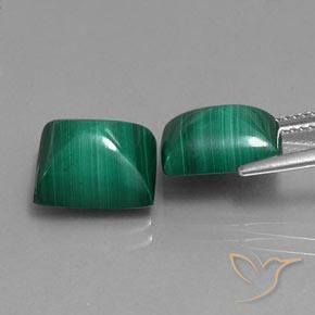 Gemas de Malaquita Verde natural de 13.53 ct, Corte Baguette, Opaco