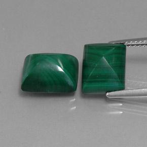 Gemas de malaquita verde natural de 10,17 ct, baguette, opaco
