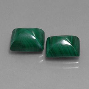 Gemas de malaquita verde natural de 10,17 ct, baguette, opaco