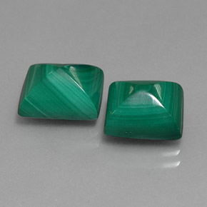 Gemas de malaquita verde natural de  ct, baguette, opaco