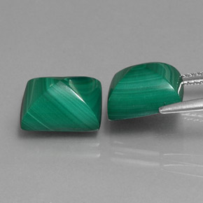 Gemas de malaquita verde natural de  ct, baguette, opaco