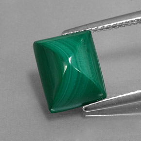 Malaquita verde natural de 5,66 ct, baguette, opaco