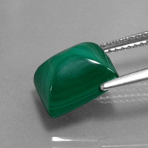 Malaquita verde natural de 5,66 ct, baguette, opaco