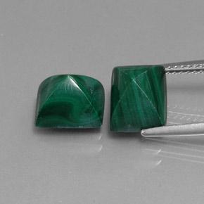 Gemas de malaquita verde natural de 8,88 ct, baguette, opaco