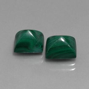 Gemas de malaquita verde natural de 8,88 ct, baguette, opaco