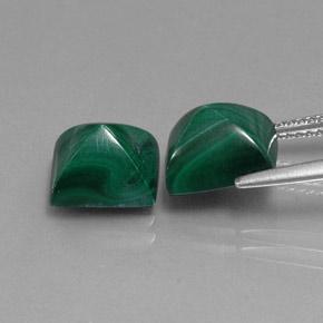 Gemas de malaquita verde natural de 8,88 ct, baguette, opaco