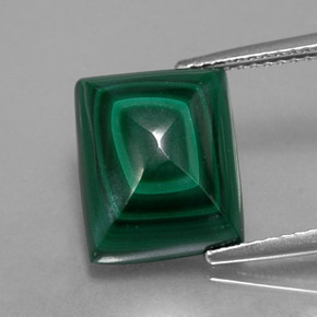 Malaquita verde natural de 9,15 ct, baguette, opaco