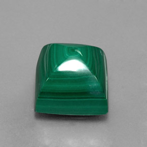 Malaquita verde natural de 9,86 ct, cuadrado, opaco