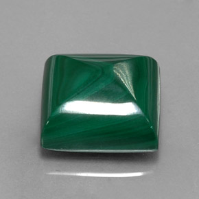 Malaquita verde natural de 12,37 ct, cuadrado, opaco