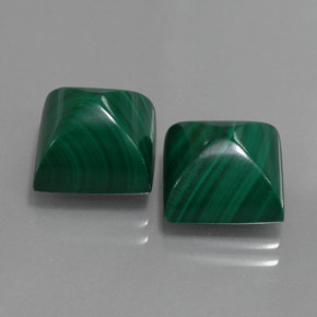 Gemas de malaquita verde natural de  ct, cuadrado, opaco