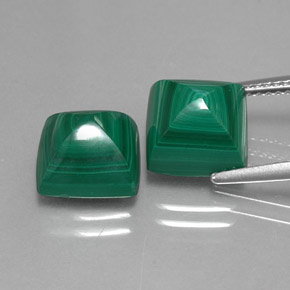Gemas de malaquita verde natural de  ct, cuadrado, opaco