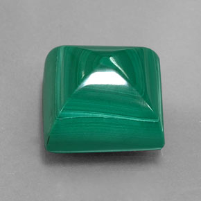 Malaquita verde natural de 11,21 ct, cuadrado, opaco