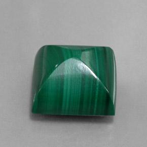 Malaquita verde natural de 15,43 ct, cuadrado, opaco
