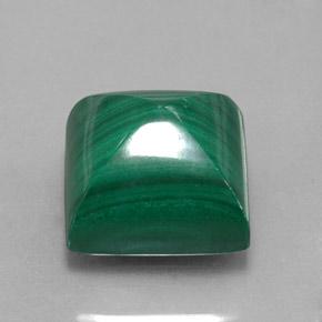 Malaquita verde natural de 15,78 ct, cuadrado, opaco