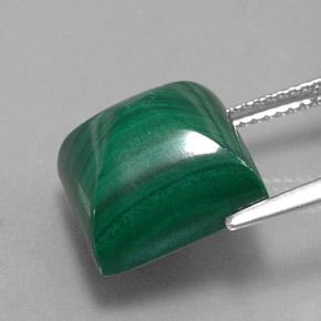 Malaquita verde natural de 15,78 ct, cuadrado, opaco