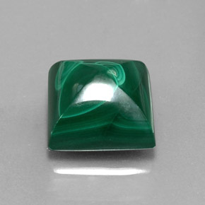 Malaquita verde natural de 11,07 ct, cuadrado, opaco