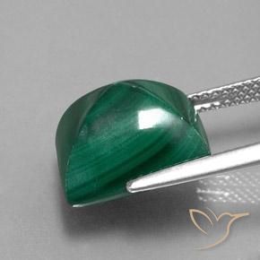 Malaquita Verde natural de 13.07 ct, Corte Baguette, Opaco
