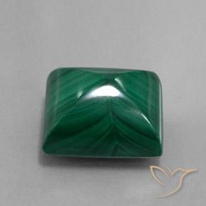 Malaquita Verde pino natural de 13.73 ct, Corte Baguette, Opaco