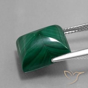 Malaquita Verde pino natural de 13.73 ct, Corte Baguette, Opaco