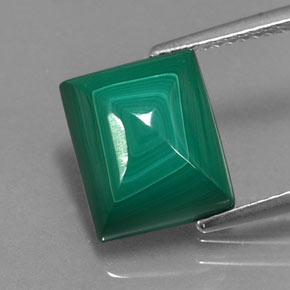 Malaquita verde natural de 6,19 ct, baguette, opaco