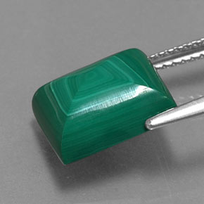 Malaquita verde natural de 6,19 ct, baguette, opaco
