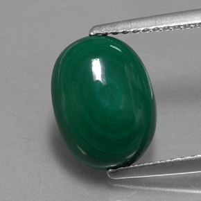 Malaquita verde natural de 4,40 ct, corte óvalo, opaco