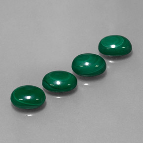 Gemas de malaquita verde natural de  ct, corte óvalo, opaco