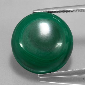 Malaquita verde natural de 16,58 ct, corte redondo, opaco