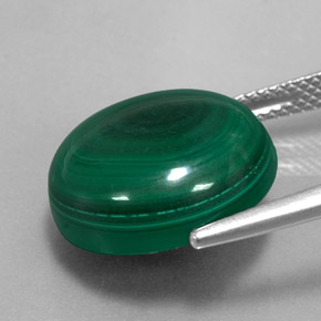 Malaquita verde natural de 16,58 ct, corte redondo, opaco