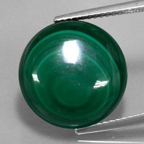 Malaquita verde natural de 15,28 ct, corte redondo, opaco